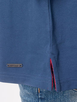 Футболка-поло из трикотажа пике с эластаном