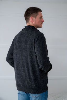 Толстовка мужская из рибаны Ангора Оскар антрацит - Амадэль фото 8
