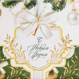 Коробка для капкейка «Бело-золотой Новый год», 23×16×10 см