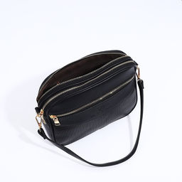 Сумка кросс-боди на молнии, цвет чёрный - Simaland фото 7