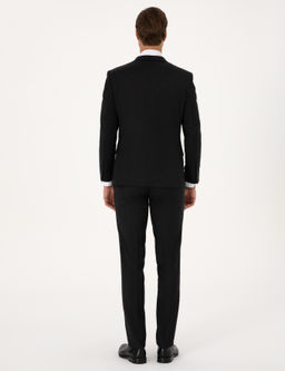 Siyah Ex. Slim Fit Y_n Kar___ml_ Tak_m Elbise