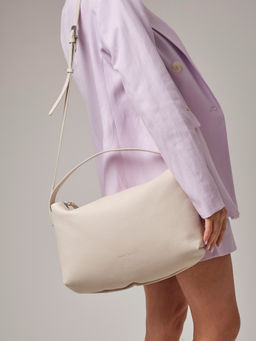 Кожаная сумка Deboro 30963 светлый крем