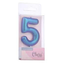 Свеча Цифра, 5, Фантом, Хамелеон, 4*6 + 2,5 см, 1 шт. с держат.