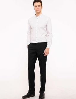 Рубашка приталенного кроя с длинным рукавом цвета хаки - Cacharel фото 2