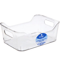 Цена за 2шт. Корзина для хранения "ФЛАТТО", прозрачная, 20*14*8см (наклейка СЕЛФИ)