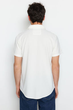 Beyaz Regular Fit Apas Yaka Yazl?k Gomlek TMNSS23GO00105