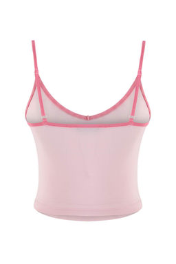 Pembe Bask_l_ Fitted V Yaka _nce Ask_l_ Kolsuz Crop Pamuklu Esnek _rme Atlet TWOSS26AL00147 - Trendyolmilla фото 13