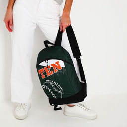 Рюкзак школьный текстильный Tennis, 46×30×10 см, вертикальный карман, зелёный
