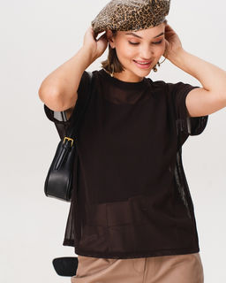 Двойка: Топ на бретельках и футболка-сетка