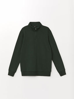 Dik Yaka Uzun Kollu Erkek Sweatshirt
