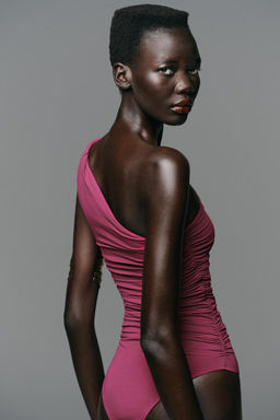 ASYMMETRIC POLYAMIDE BODYSUIT WITH METAL APPLIQUE - Zara фото 5