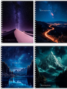 Тетрадь 80л. на спирали Prof-Press "Яркое звездное небо", клетка (Т80-4883) двойная обложка