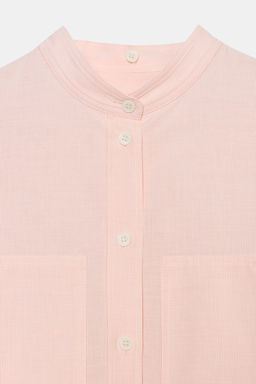 CAMISA RAYAS CUELLO DESMONTABLE ZW COLLECTION / Rosa / Blanco - Zara фото 8
