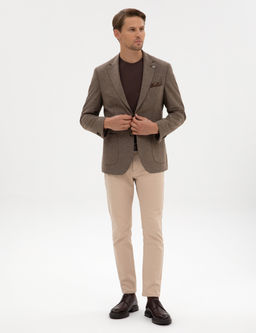 Kahverengi Slim Fit Bal_ks_rt_ Ceket