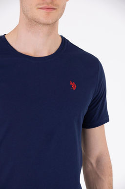 Мужская темно-синяя футболка с круглым вырезом Basic - U.s. polo assn фото 7