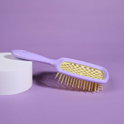 Расчёска массажная, широкая, вентилируемая, 8.5×20.5 см, сиреневая, жёлтая