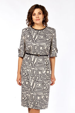 Платье Элль стиль 2406 бежевый/черный фото 5