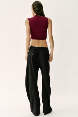 TOP DRAPEADO POLIAMIDA FORNITURA / Burgundy - Zara фото 5