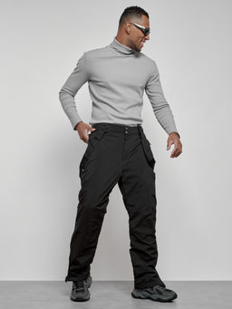 Полукомбинезон утепленный мужской зимний горнолыжный черного цвета 7431Ch - Colannia фото 43