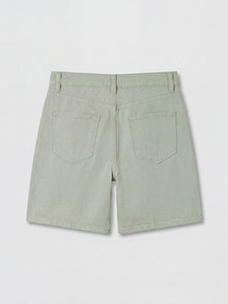 Y?ksek Bel Bermuda Fit Kad?n Jean ?ort
