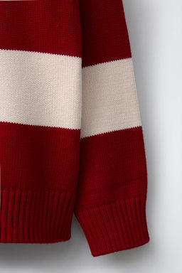STRIPED KNIT POLO SHIRT WITH EMBROIDERED PATCH - Zara фото 4