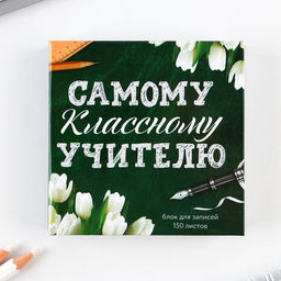 Бумага для записей в книге Самому классному учителю, 150 листов 9 х 9 см