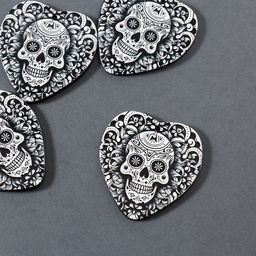 Цена за 4 шт. Декор для творчества акрил «Череп в сердце», 4.3×3.7×0.2 см