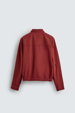 CAZADORA CROPPED FIT EFECTO ROTOS / BURGANDY MARS - Zara фото 8