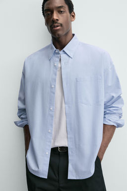 Рубашка Oversized Fit Oxford голубая