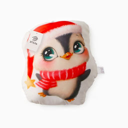 Подушка декоративная новогодняя Этель. Happy penguin 30?35 см, велюр