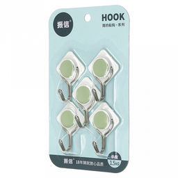 Крючок на липучке "Ромб" металлический с пластмассовым основанием, 5 штук 3,8х5,5х2,1см, в блистере, цвета в ассортименте: желтый, сиреневый, мятный (Китай)