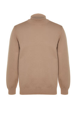 TRENDYOL MAN Premium Camel Regular Fit Yar?m Bal?kc? Yaka Yumusak Basic Triko Kazak TMNAW24KZ00055 - Trendyolmilla фото 19