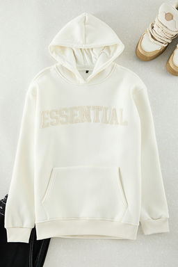 TRENDYOL MAN Antrasit Oversize/Genis Kesim Yaz? Nak?sl? Ici Polar/S?cak Tutan Kapusonlu Sweatshirt TMNAW25SW00180 - Trendyolmilla фото 10