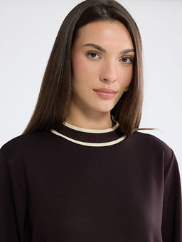 Dik Yaka Soft Touch Kad?n Sweatshirt Tunik