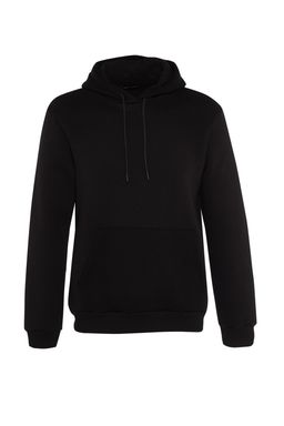 Siyah Regular/Normal Kesim Kapusonlu Ici Polar/S?cak Tutan Sweatshirt TMNAW20SW0163