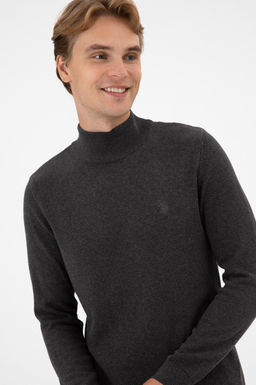 Erkek Slim Fit Bo_azl_ Antrasit Melanj Basic Kazak - U.s. polo assn фото 2