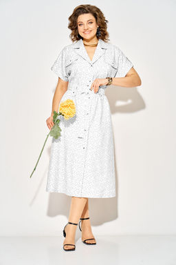 Платье Liliana 1521 белый+горох