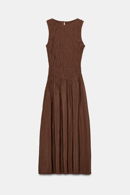 VESTIDO MIDI VOLUMEN / Co?ac - Zara фото 6