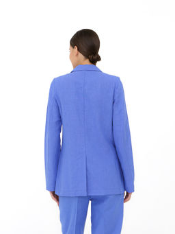 Жакет из льна и хлопка КЛ-7718-ИЛ23 василек