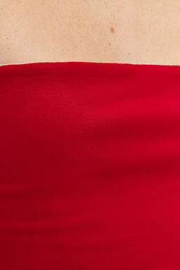 Trendyolmilla Ekru Fitted Straplez Yaka Crop Esnek Orme Bluz TWOSS24BZ00055 фото 13