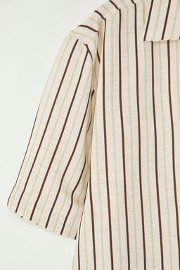 TRENDYOL MAN Ekru Oversize Gomlek TMNSS25GO00060 - Trendyolmilla фото 8