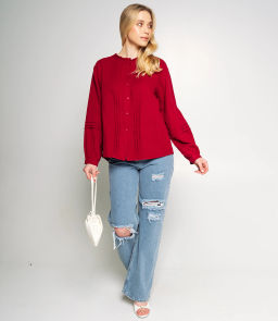 Блуза #КТ0912, бордовый - Dommod фото 4