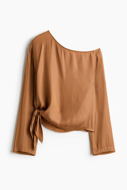 Top de un hombro con nudo decorativo - H&m фото 4