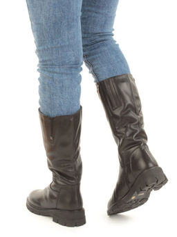 Z4215M BLACK Сапоги зимние женские (натуральная кожа, натуральный мех)