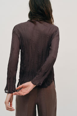 BLUSA VOLANTES / Marr?n oscuro - Zara фото 6