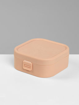 Шкатулка - органайзер для хранения украшений, 9×9×3.8 см, розовая