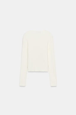 CHAQUETA PUNTO CIERRE ASIM?TRICO / crudo-blanco - Zara фото 5