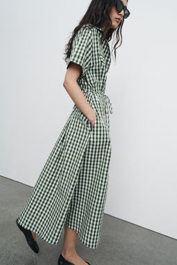 GINGHAM SHIRT DRESS ZW COLLECTION - Zara фото 9