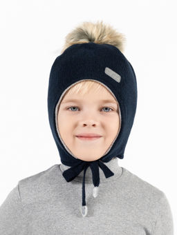 Шапка детская темно-синяя Ш-088 (54)