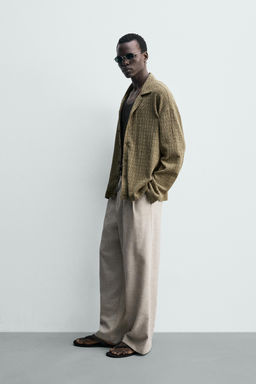 CAMISA ESTRUCTURA EFECTO ARRUGADO / Beige - Zara фото 4